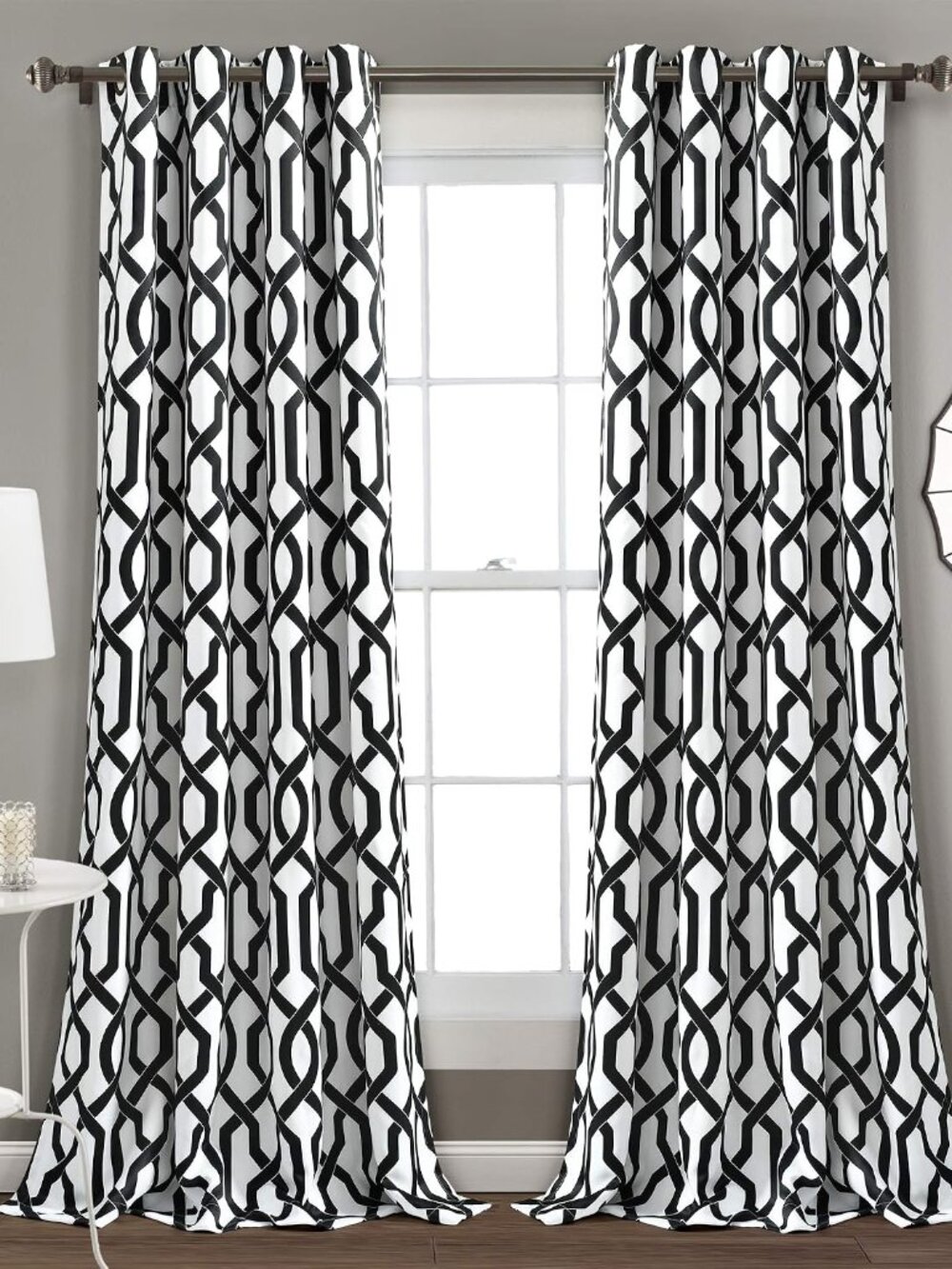 Edward Trellis Curtains Light Filtering Window Panel Set for Living, Dining, Bed
